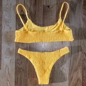 Zaful Swim - Zaful Smocked Yellow Cheeky Bikini Medium Zaful Swim - Zaful Smocked Yellow Cheeky Bikini Medium